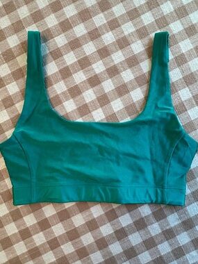 Outdoor Voices Green Scoop Neck Sports Bra